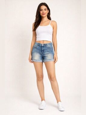 (8) bleached jean shorts